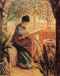 Camille Monet Embroidering